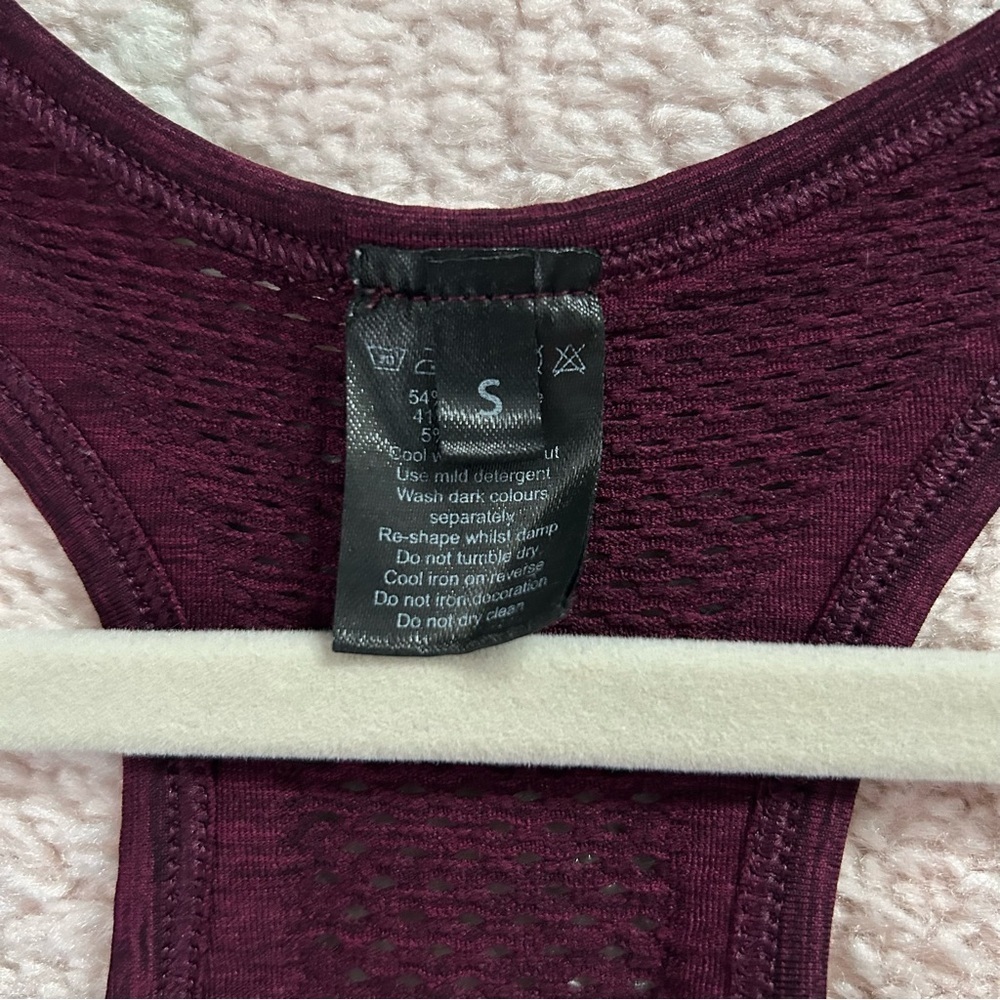 Alphalete Racerback Athletic Tank Top Fitted Marled Burgundy Size‎ Small - Picture 3 of 9